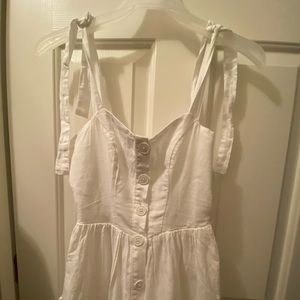 Urban Outfitters White Self-Tie Midi Dress